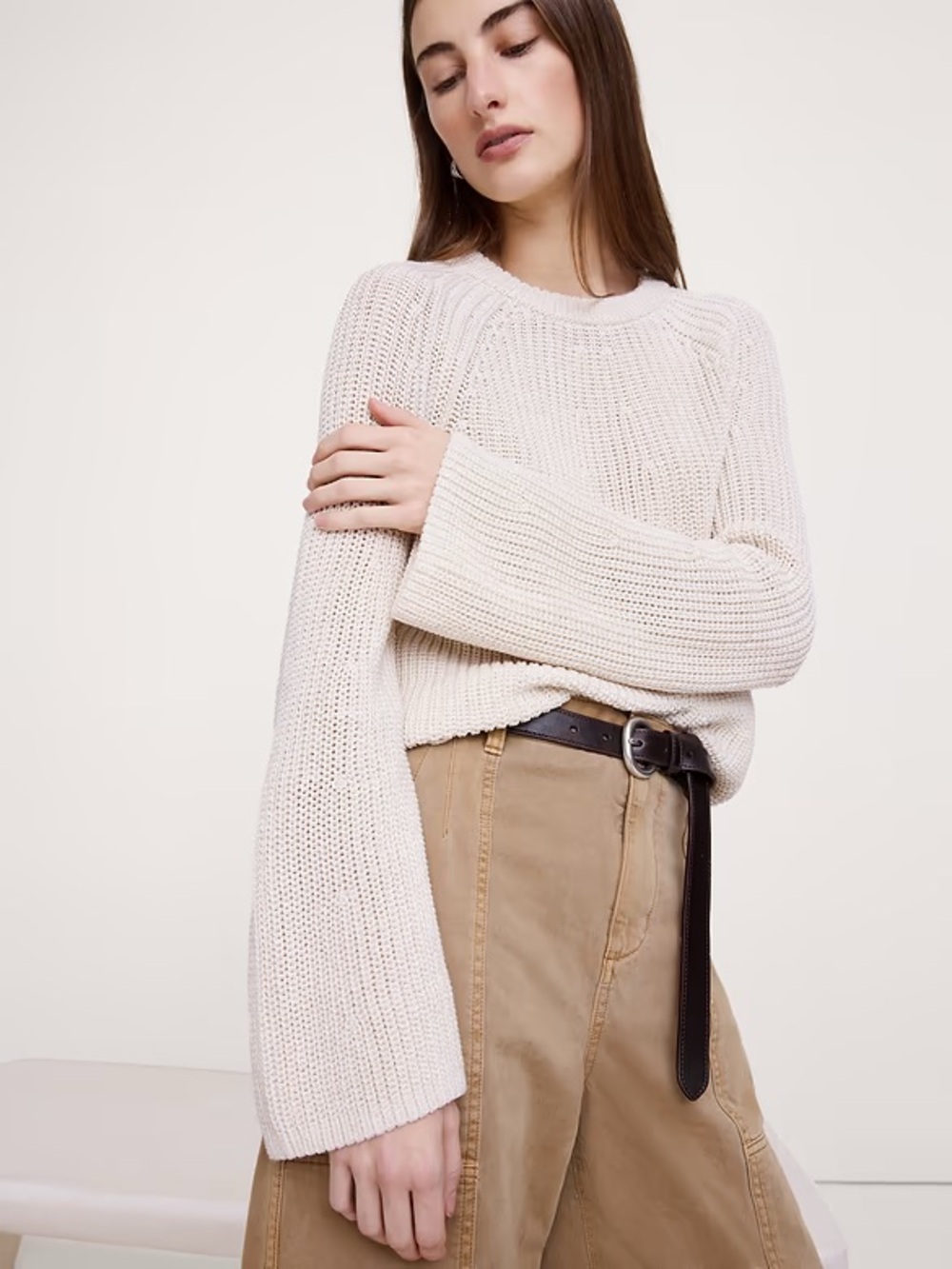 Banana Republic Cotton Flare-Sleeve Sweater 875169